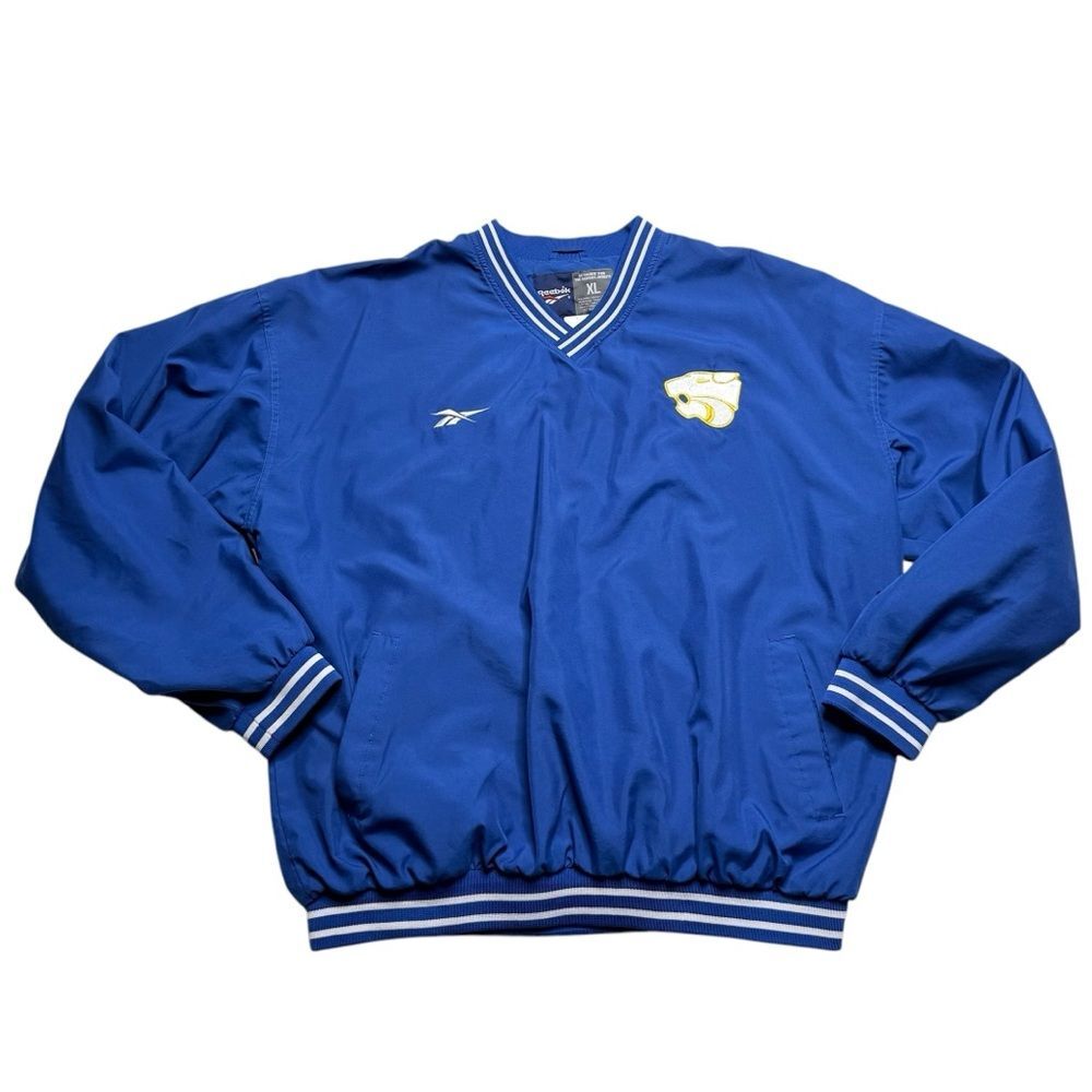 Vintage Reebok Panthers V Neck Pullover Men’s Blue Sz XL FLAW